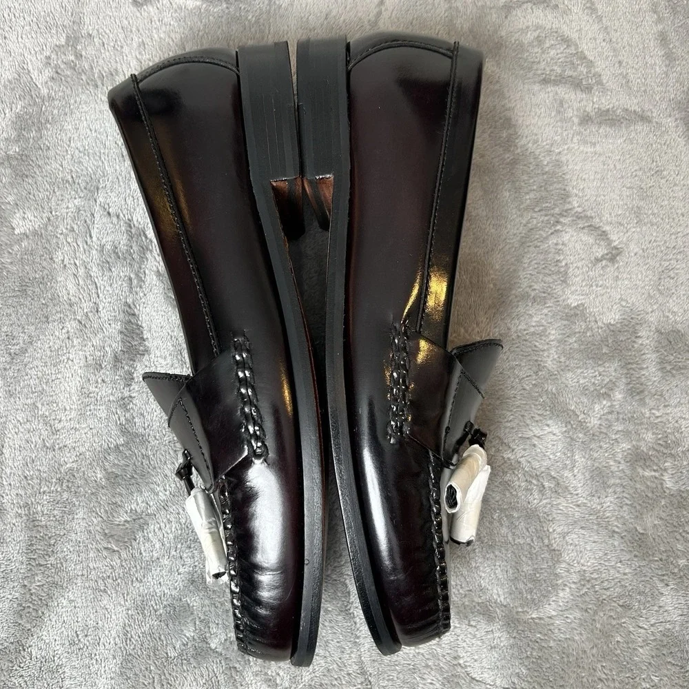 Kirkland Signature American Vintage All Leather Shoes Burgundy Loafers Men's 8 D